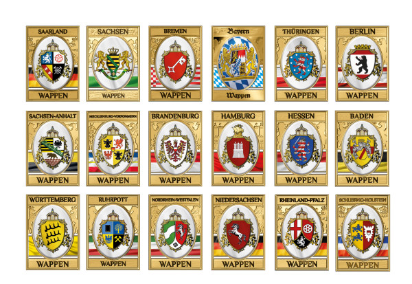 Goldbarren 18er Kollektion Wappen Bundesländer & Regionen 999/1000 Gold