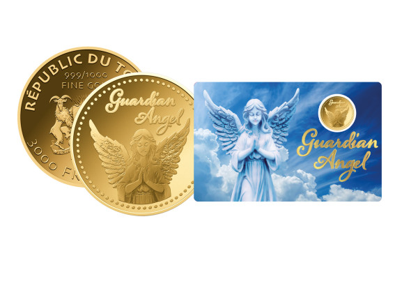 Goldmünze Schutzengel in Coincard 999/1000 Gold
