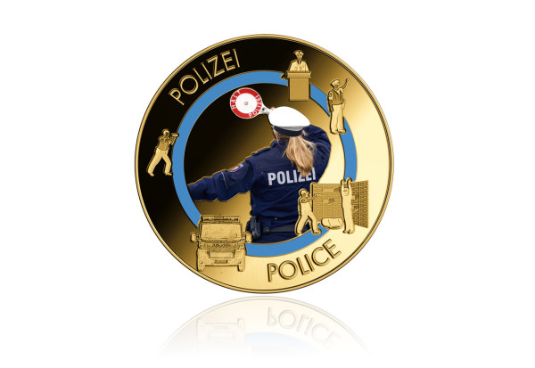 999er Goldmünze Polizei - Helden des Alltags