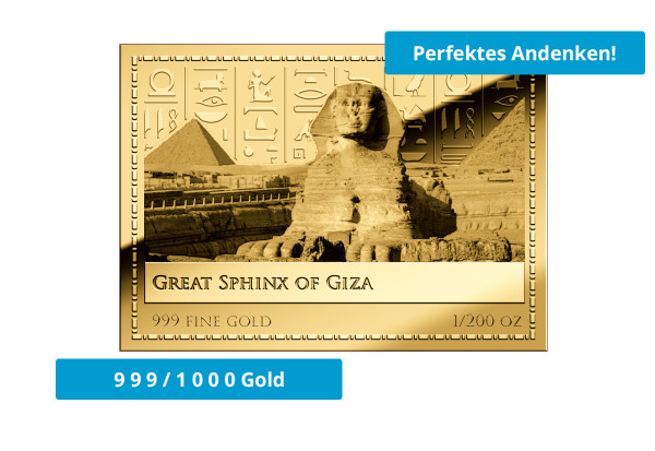 Münzbarren Motiv Great Sphinx of Giza 999/1000 Gold