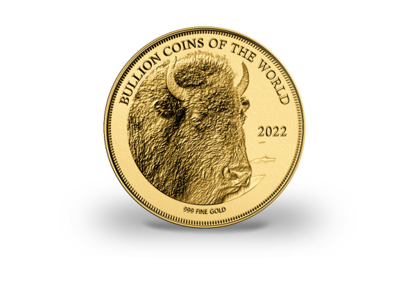 Goldmünze 999er Gold Motiv Buffalo 2022