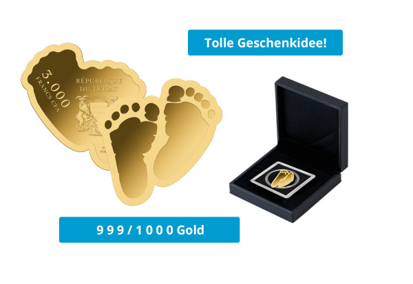 Goldmünze Babyfüße 999/1000 Gold