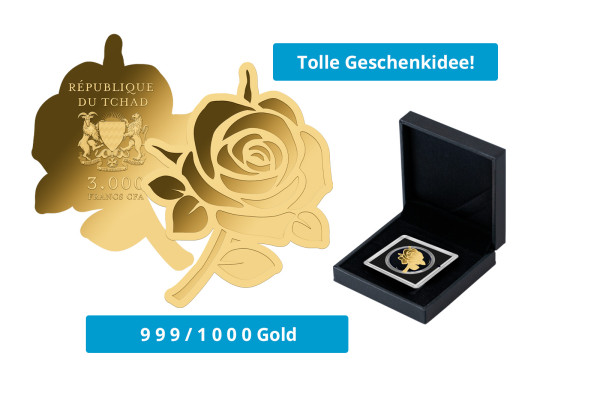 Goldmünze Rose 999/1000 Gold