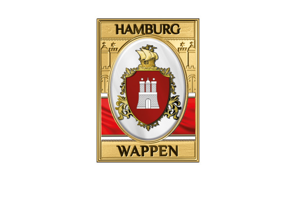 Goldbarren 999er Gold Wappen Hamburg