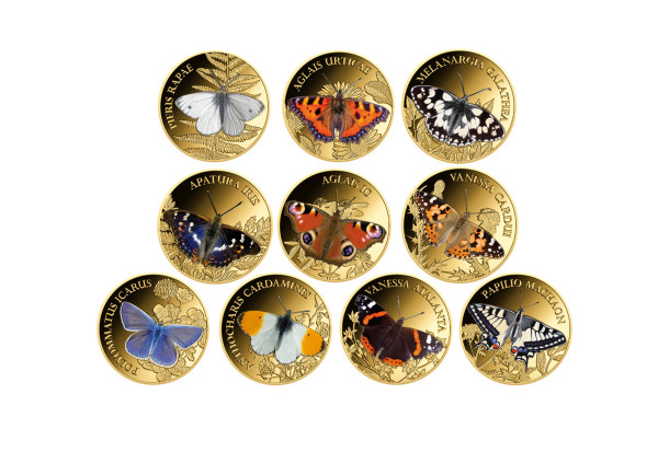 Goldmünze Wunderwelt der Schmetterlinge 10er Kollektion