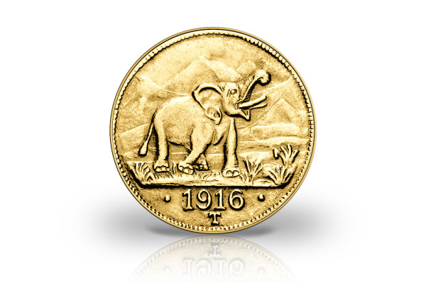 15 Rupien 1916 Kaiserreich Deutsch Ostafrika Gold Elefant