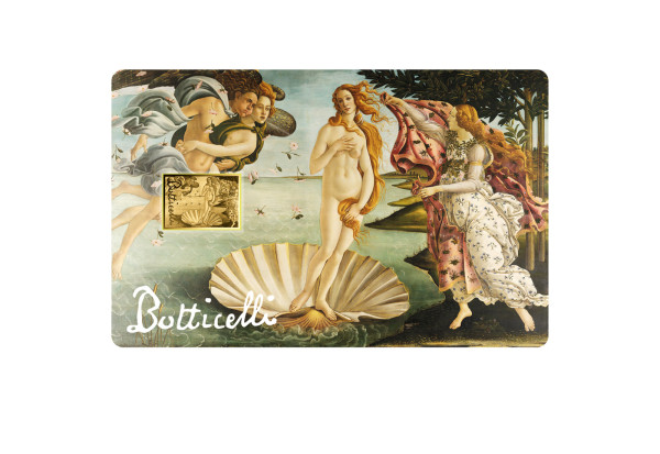 Goldmünze Botticelli Geburt der Venus in Coincard 999/1000 Gold
