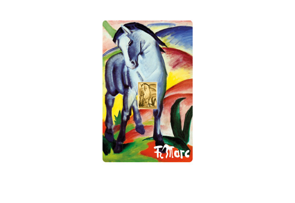 Goldmünze Franc Marc Blaues Pferd in Coincard 999/1000 Gold