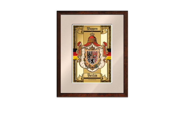 Goldbarren 1/10 oz Gold Wappen Berlin im Holzrahmen
