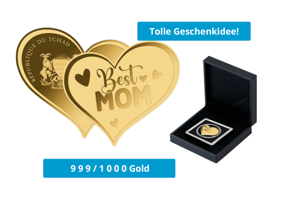 Goldmünze 999er Gold Heart Best Mom
