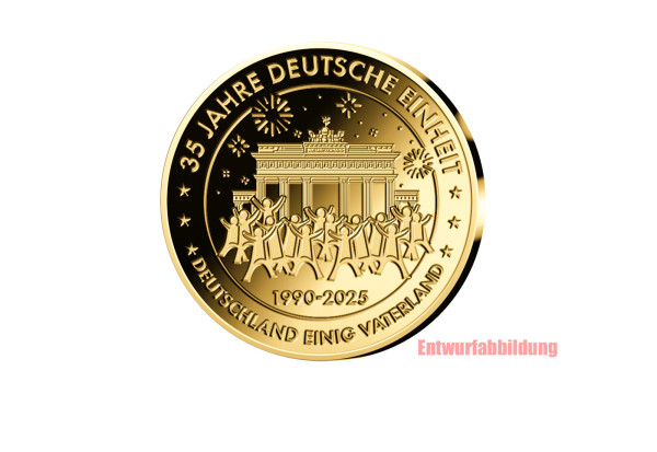Goldausgabe 1/10 oz Gold 35 Jahre Deutsche Einheit im Etui