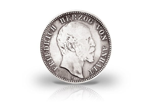 Anhalt 5 Mark Silbermünze 1896 Friedrich I Regierungsjubiläum