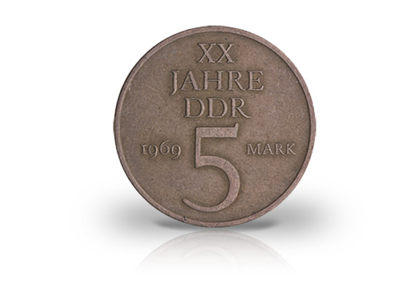 5 Mark Gedenkmünze 1969 DDR 20 Jahre DDR Jaeger-Nr. 1524