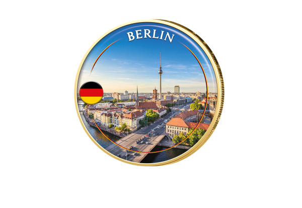2 Euro vergoldet mit Farbmotiv Berlin - Deutschland