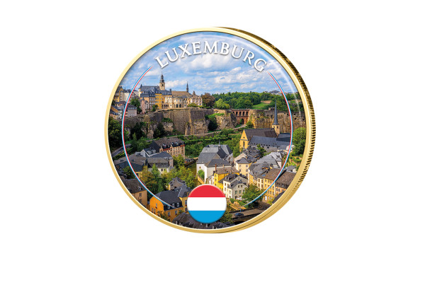 2 Euro vergoldet mit Farbmotiv Luxemburg - Luxemburg