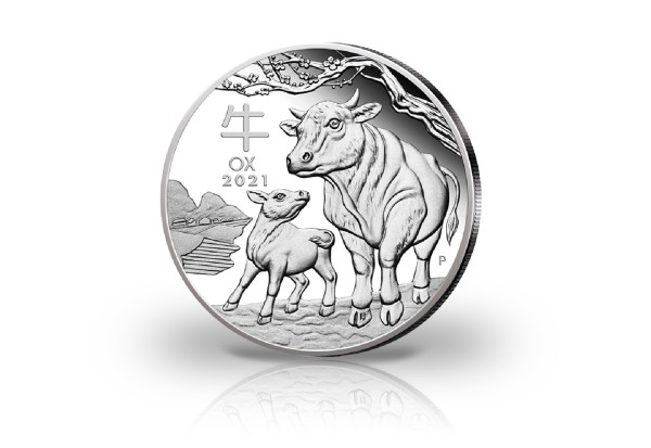 Lunar Serie 1 kg Silber 2021 Australien Jahr des Ochsen