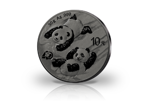Panda 30 Gramm Silber 2022 China veredelt mit Ruthenium