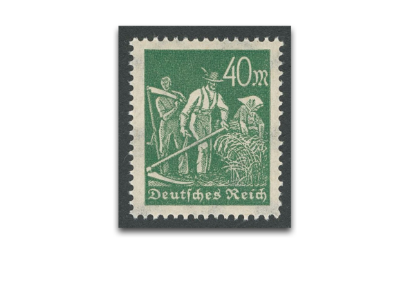 Briefmarke Deutsches Reich 40 Mark dunkelolivgrün MiNr.: 244 d **