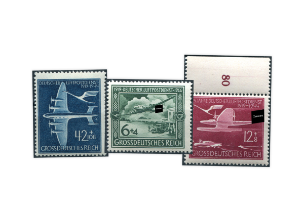 Briefmarken Deutsches Reich 25 Jahre Deutscher Luftpostdienst Michel-Nr. 866/68 postfrisch