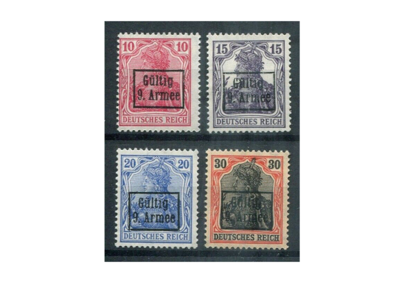 Briefmarken Etappengebiet 9.Armee Dt.Besetzung-1.Weltkrieg 1/4gest