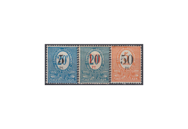 Briefmarke Oberschlesien Dt. Abstimmumgsgebiete Mi: 10-12 **