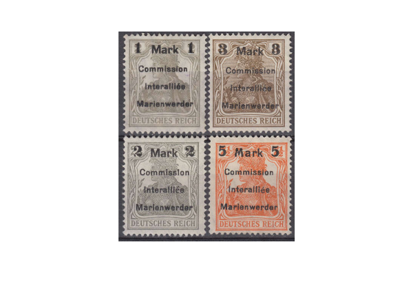 Briefmarke Marienwerder Dt. Abstimmungsgebiete MiNr.: 22-25 gest