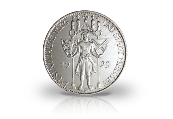 5 Reichsmark Silbermünze 1929 Weimarer Republik 1000 Jahre Burg Meißen Jaeger-Nr. 339