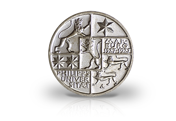 3 Reichsmark Silbermünze 1927 Weimarer Republik Uni Marburg Jaeger-Nr. 330