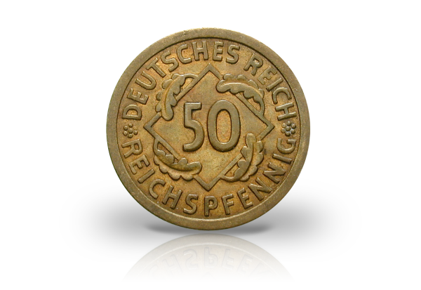 50 Reichspfennig 1924 Weimarer Republik Jaeger-Nr. 318