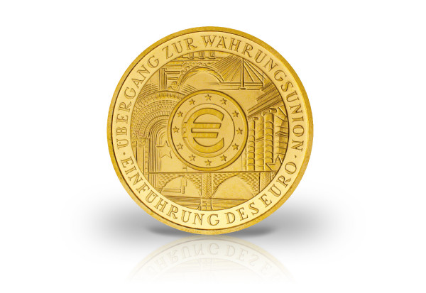 200 Euro Goldmünze 2002 Deutschland Übergang zur Währungsunion- Einführung des Euro st