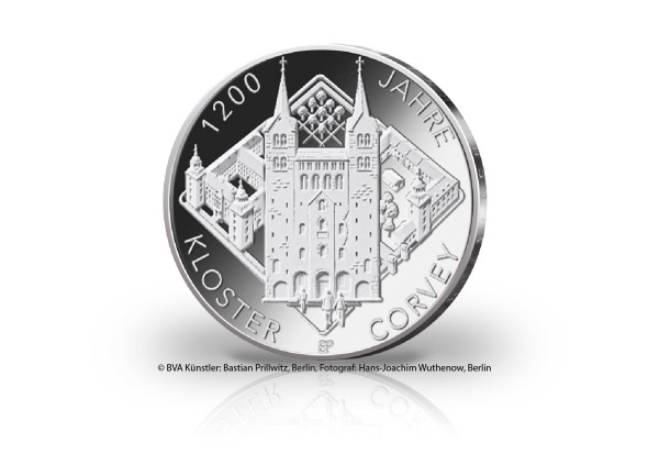 20 Euro Silbermünze 2022 Deutschland 1200 Jahre Kloster Corvey st