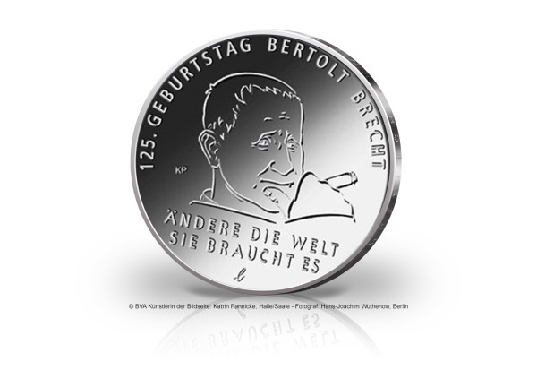 20 Euro Silbermünze 2023 Deutschland 125. Geburtstag Bertolt Brecht st