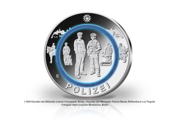 10 Euro 2024 Deutschland Polizei- Im Dienst unserer Gesellschaft Prägestätte unserer Wahl st