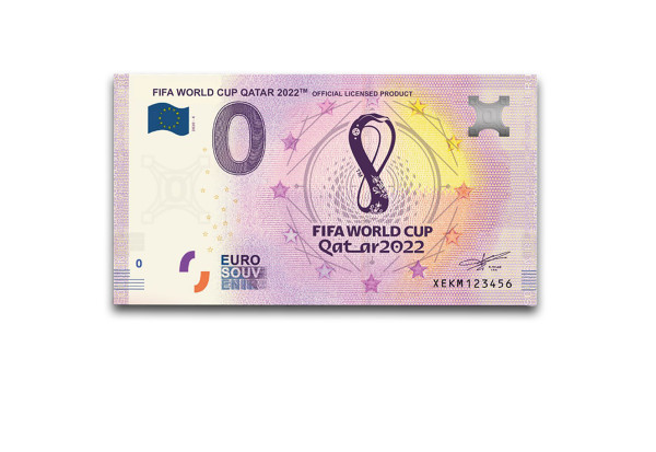 0 Euro Banknote World Cup Qatar 2022