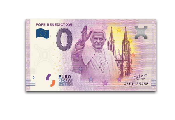 0 Euro Banknote 2021 Papst Benedikt XVI.