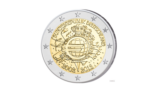 2 Euro Deutschland 2012 10 Jahre Bargeld Prägestätte unserer Wahl