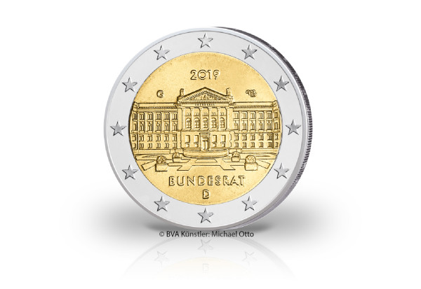 2 Euro 2019 Deutschland 70 Jahre Bundesrat Prägestätte G