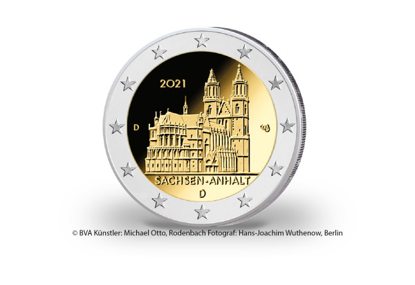 2 Euro 2021 Deutschland Sachsen-Anhalt Magdeburger Dom Prägestätte unserer Wahl