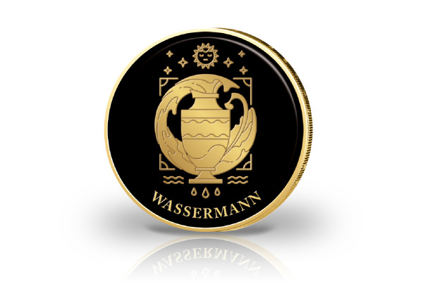 2 Euro mit Farbmotiv Sternzeichen Wassermann
