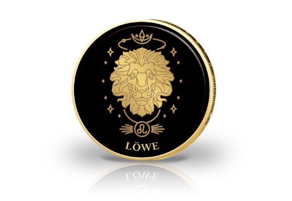 2 Euro mit Farbmotiv Sternzeichen Löwe