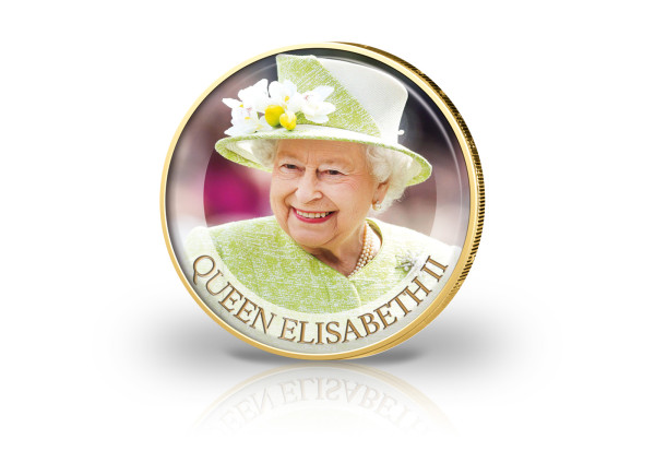 2 Euro mit Farbmotiv und 24 Karat Goldauflage 96. Geburtstag Queen Elisabeth II.