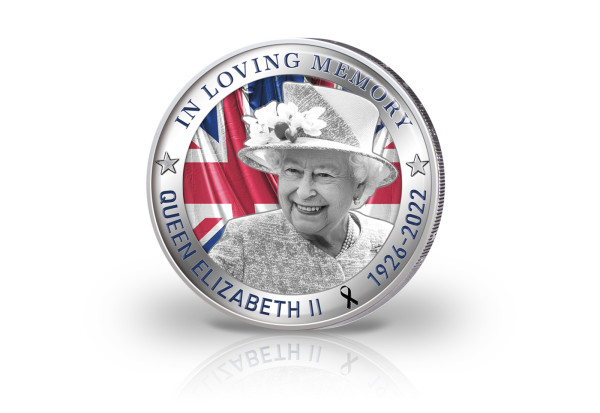 2 Euro vergoldet Gedenken an Queen Elizabeth II. mit Farbmotiv