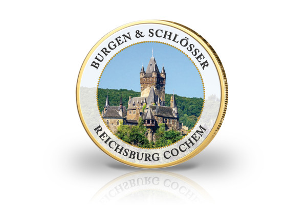 2 Euro Burgen und Schlösser Burg Cochem mit 24 Karat Goldauflage und Farbapplikation