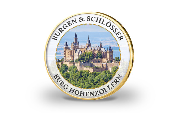 2 Euro vergoldet Burgen und Schlösser - Hohenzollern mit Farbmotiv