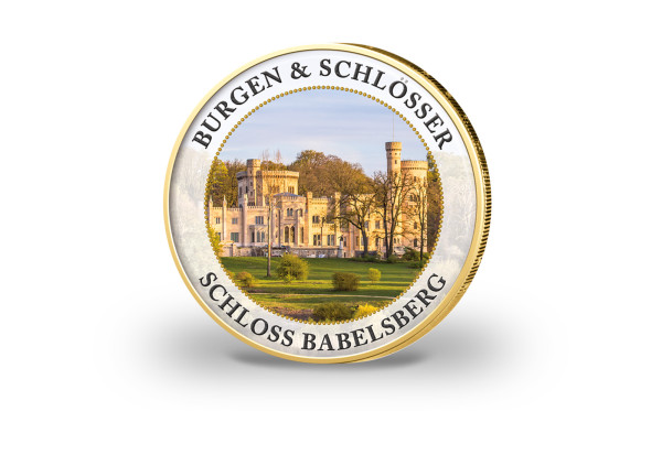 2 Euro vergoldet Burgen und Schlösser - Babelsberg mit Farbmotiv