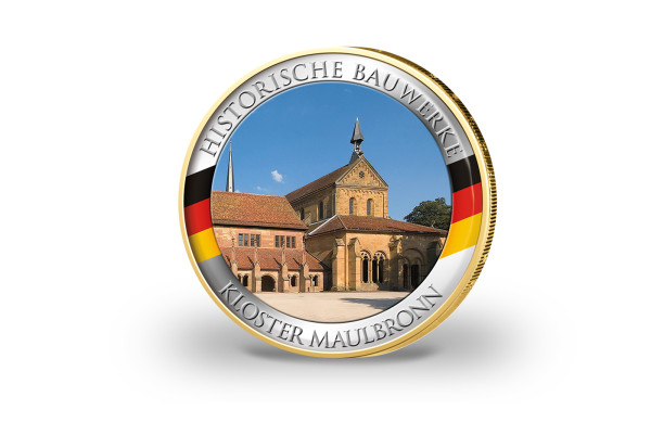 2 Euro vergoldet Maulbronn Baden-Württemberg mit Farbmotiv