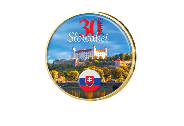 2 Euro vergoldet 30 Jahre Slowakei