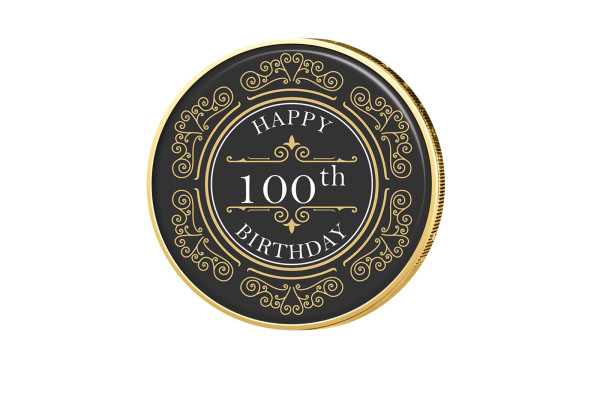2 Euro vergoldet 100. Geburtstag mit Farbmotiv