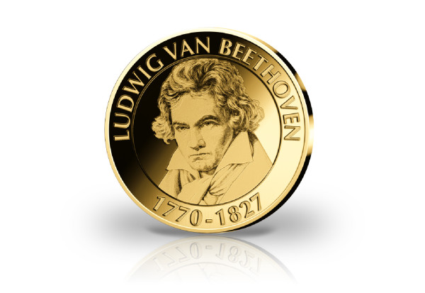 Goldausgabe 1/10 oz 250. Geburtstag Ludwig van Beethoven PP im Etui