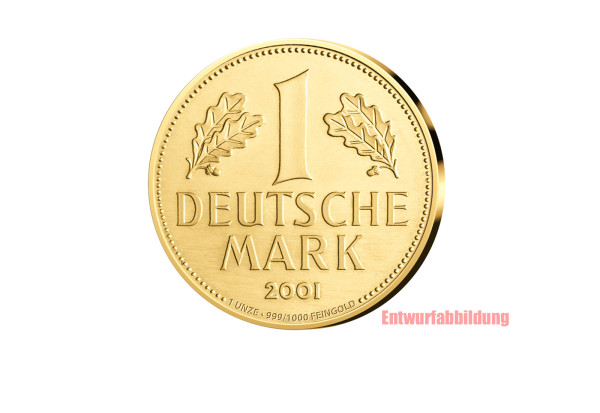 Goldausgabe 1 oz Gold 1 Deutsche Mark im Etui